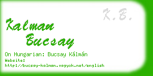 kalman bucsay business card