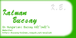 kalman bucsay business card